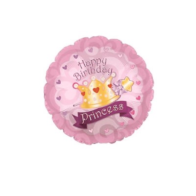 Фольгированный шар-круг «Happy Birthday Princess», 46 см Фольгированный шар-круг «Happy Birthday Princess», 46 см