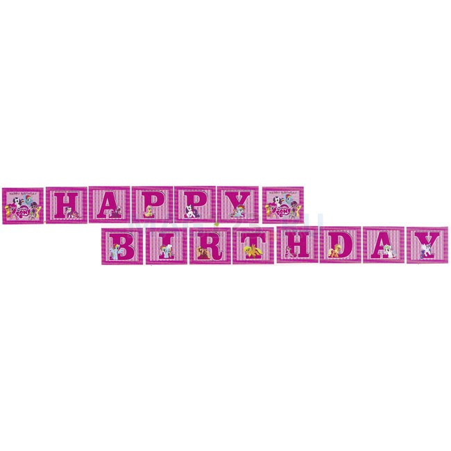 Гирлянда-буквы бумажные на ленте, HAPPY BIRTDAY, My Little Pony Гирлянда-буквы бумажные на ленте, HAPPY BIRTDAY, My Little Pony