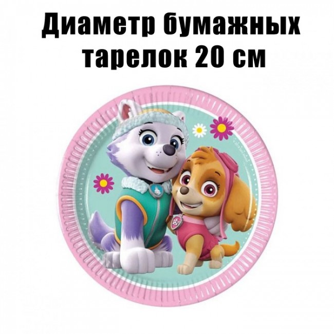 Набор бумажных тарелок Щенячий патруль. Скай, 20 см (8шт) Набор бумажных тарелок Щенячий патруль. Скай, 20 см (8шт)