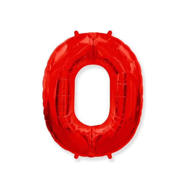 Шар-цифра «0» фольгированный, Красный, 102 см Шар-цифра «0» фольгированный, Красный, 102 см