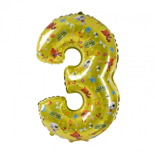 Шар-цифра «3» фольгированный, «Ми-ми-мишки», 81 см Шар-цифра «3» фольгированный, «Ми-ми-мишки», 81 см