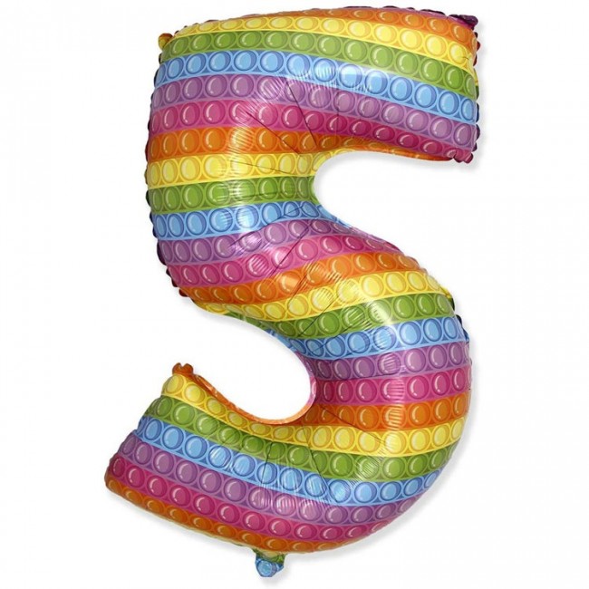 Шар-цифра фольгированный «5» (Попит), 66 см Шар-цифра фольгированный «5» (Попит), 66 см