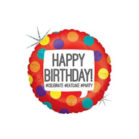 Шар-круг фольгированный «Happy Birthday» голография, 46 см Шар-круг фольгированный «Happy Birthday» голография, 46 см