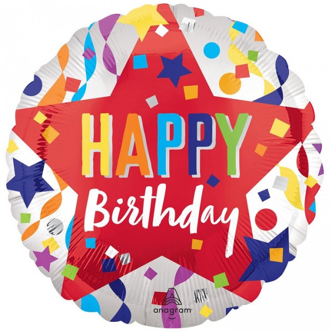 Шар-круг фольгированный «Happy Birthday», 43 см Шар-круг фольгированный «Happy Birthday», 43 см