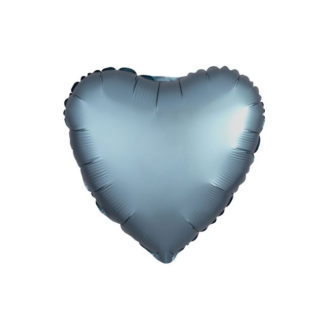 Шар-сердце фольгированный Сатин Steel Blue, 45 см Шар-сердце фольгированный Сатин Steel Blue, 45 см