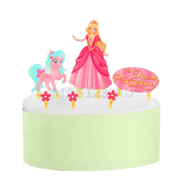 Украшение для торта «Принцесса и Единорог»