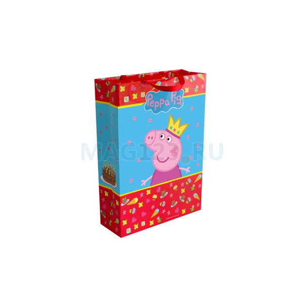 Пакет подарочный «Свинка Пеппа», 35 Х 25 Х 9 см. : . Арт:6918. : . Арт:6918