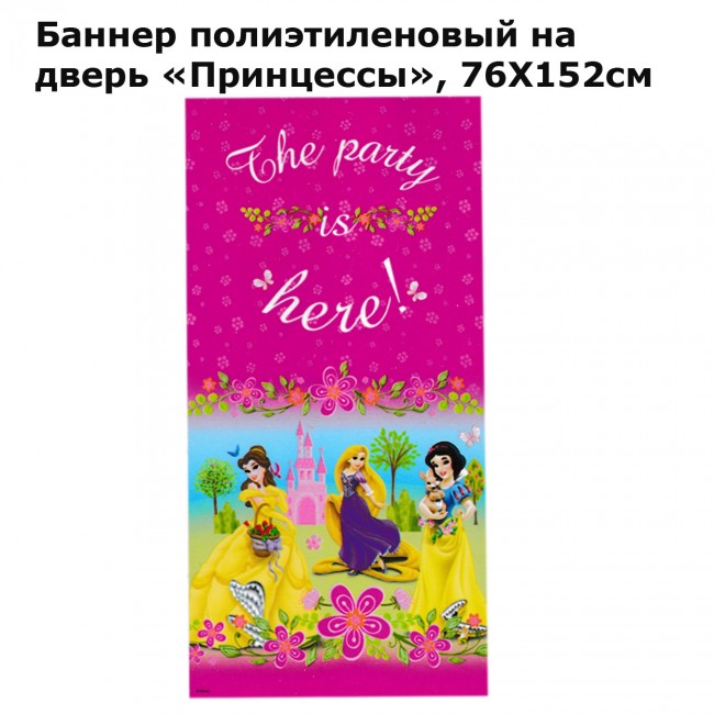 Баннер полиэтиленовый на дверь «Принцессы», 76Х152см