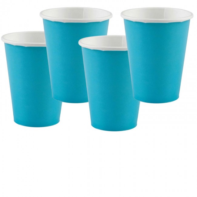Набор бумажных голубых стаканов 266 мл (8 шт)