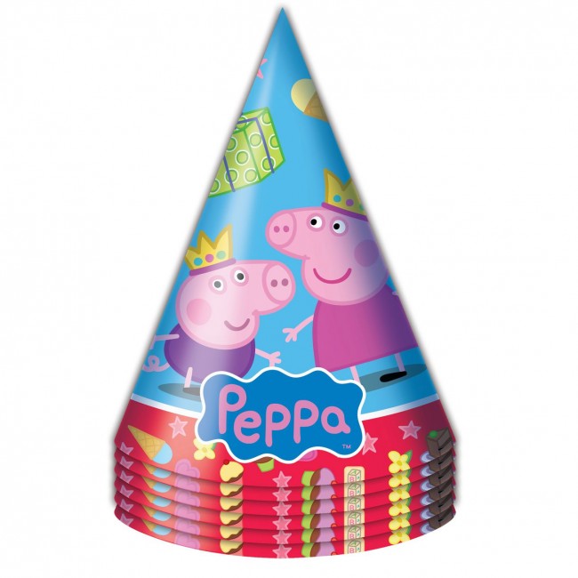 Набор бумажных колпаков «Свинка Пеппа», Peppa Pig (6 шт)