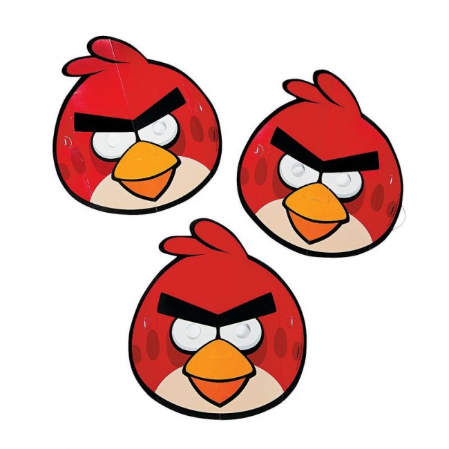 Набор бумажных масок Angry Birds (8шт)
