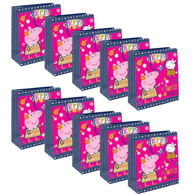 Набор бумажных пакетов «Свинка Пеппа», 23 Х 18 Х 10 см, 10 шт