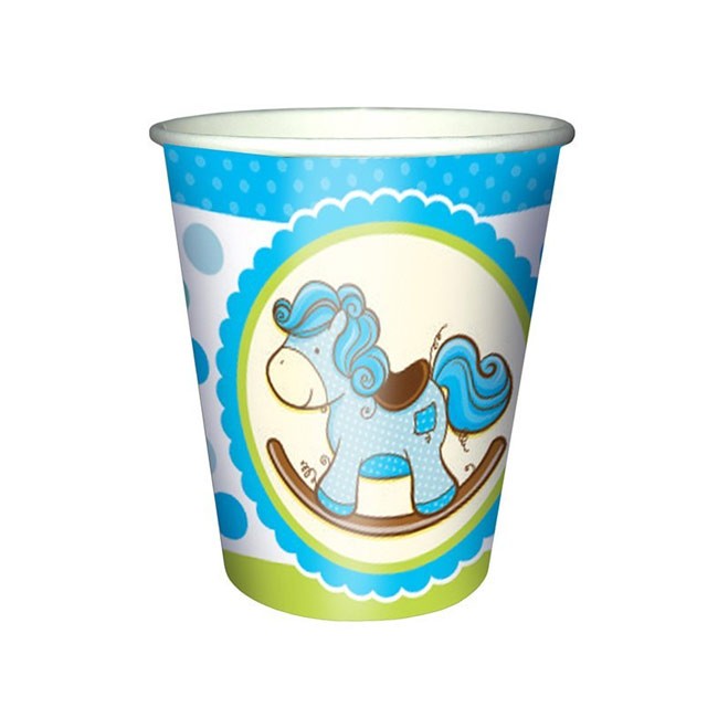 Набор бумажных стаканов «Лошадка Малыш», цвет голубой, 250 мл (6 шт)