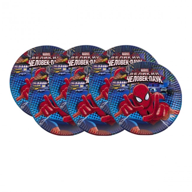 Набор бумажных тарелок Человек-паук 23 см (6шт)