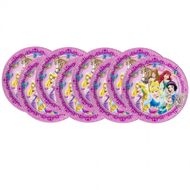 Набор бумажных тарелок «Принцессы» 23 см, (8шт)