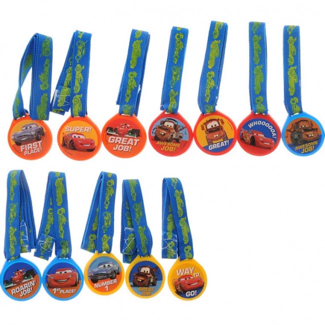 Набор наградных детских медалей «Тачки Машинки» (12 шт)