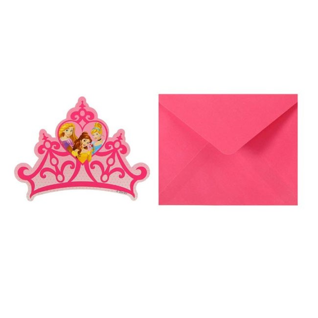 Набор приглашений с конвертами «Принцессы» (6 шт)
