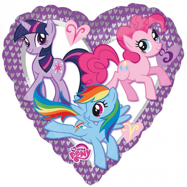 Шар-сердце фольгированный My Little Pony, 43Х43см