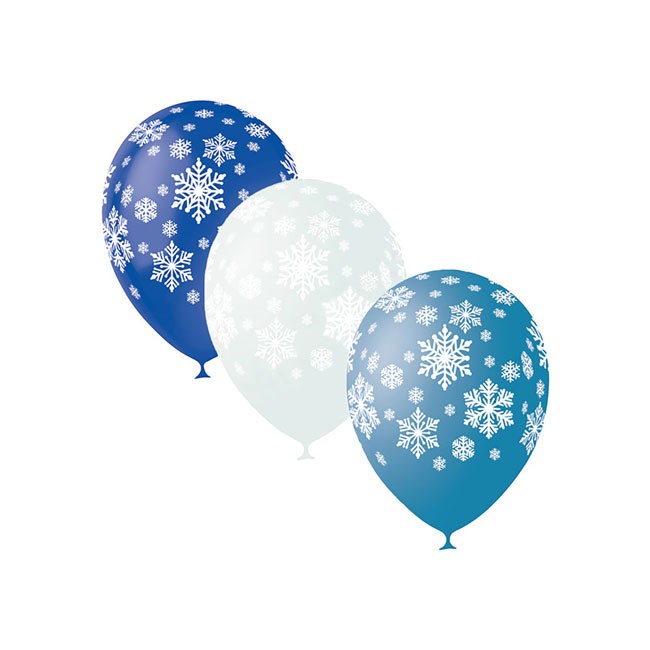 Воздушный шар «Снежинки» 30 см (1шт)